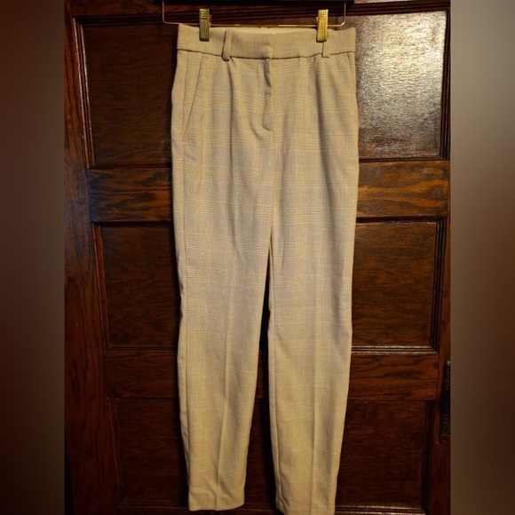 H&M Pants - H&M, NWT, Size 2, Beige Plaid Trousers